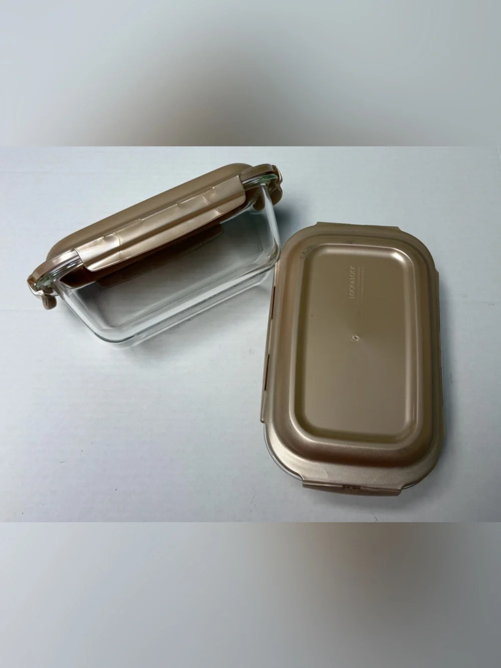 Set of 2 Lock & Lock Glass Loaves with Locking Lids